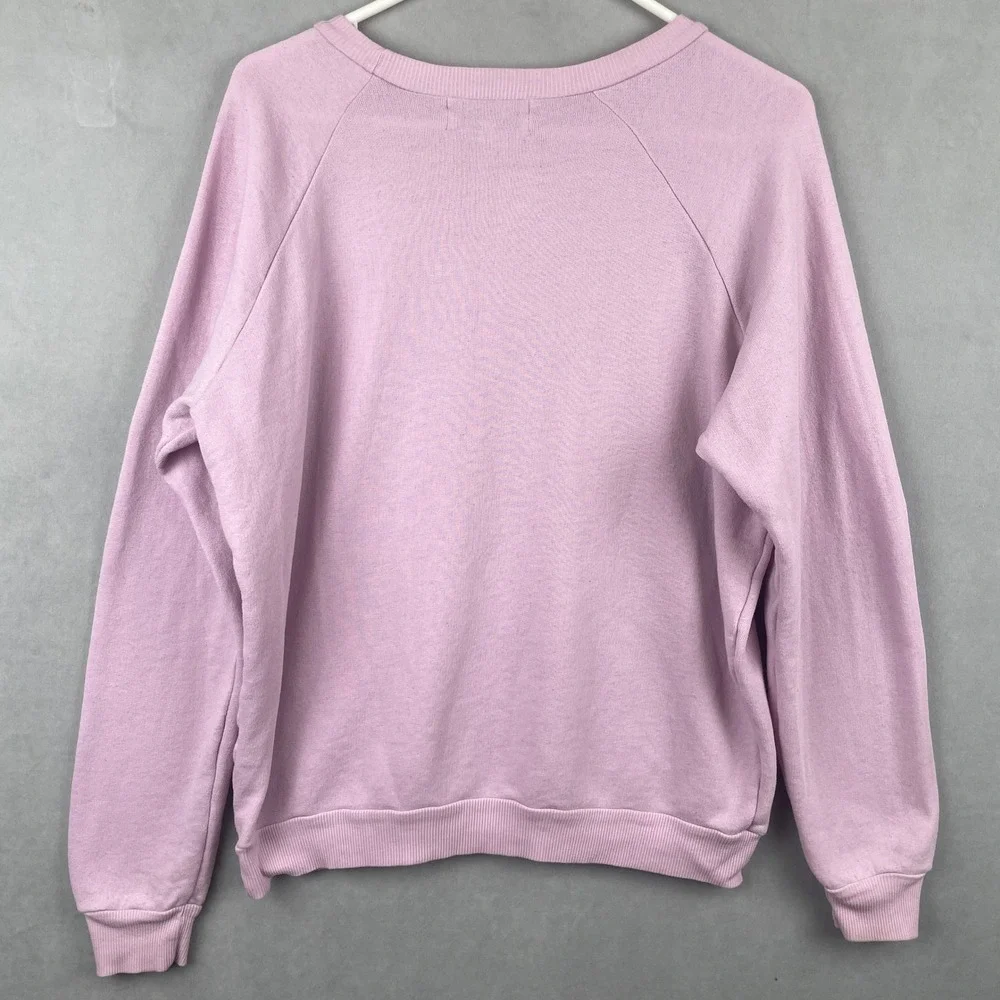 Wildfox Cosmic High‎ Graphic Sweatshirt Pink Raglan Pullover Sz Medium USA Space